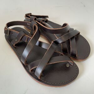 Duckfeet Bornholm Womens 37 Danish Leather Sandals Brown Strappy Gum Soles